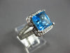 LARGE 3.5CT DIAMOND & AAA BLUE TOPAZ 14KT WHITE GOLD HALO FRIENDSHIP LOVE RING