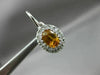 ESTATE 2.33CT DIAMOND & YELLOW SAPPHIRE 14KT WHITE GOLD OVAL LEVERBACK EARRINGS