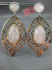 EXTRA LARGE 30.20CT DIAMOND & AAA PINK QUARTZ 14KT ROSE & WHITE GOLD 3D EARRINGS