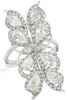 ESTATE EXTRA LARGE 3.10CT DIAMOND 18KT WHITE GOLD 3D MULTI BUTTERFLY LOVE RING