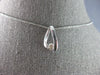 ESTATE .25CT DIAMOND 14K WHITE GOLD 3D CLASSIC SOLITAIRE LOVE FLOATING PENDANT