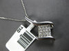 LARGE .50CT DIAMOND 14K WHITE GOLD PRINCESS INVISIBLE TEAR DROP FLOATING PENDANT