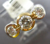 ESTATE .75CT DIAMOND 14KT 2 TONE GOLD ROUND 3 STONE SEMI BEZEL ENGAGEMENT RING