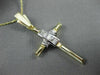 ESTATE LARGE .35CT BAGUETTE DIAMOND 14KT WHITE & YELLOW GOLD CROSS PENDANT 9758