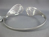 ESTATE LARGE .86CT DIAMOND 18KT WHITE GOLD 3D SHARE PRONG SNAKE BANGLE BRACELET