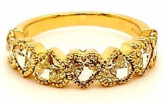 ESTATE 2.68CT FANCY YELLOW DIAMOND 18KT YELLOW GOLD MULTI HEART ANNIVERSARY RING