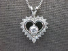 ESTATE .58CT DIAMOND 14KT WHITE GOLD CLASSIC SOLITAIRE HEART LOVE PENDANT 26888