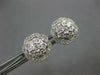 ESTATE LARGE .50CT DIAMOND 14KT WHITE GOLD 3D FLOWER HALO FUN STUD EARRINGS