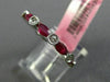 ESTATE 1.03CT DIAMOND & AAA RUBY 18KT WHITE GOLD SEMI ETERNITY ANNIVERSARY RING