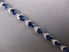 LARGE 10.73CT DIAMOND & AAA SAPPHIRE 14K WHITE GOLD OVAL & ROUND TENNIS BRACELET