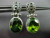 ESTATE 4CT AAA EXTRA FACET PERIDOT 925 SILVER 3D FILIGREE HANGING EARRINGS 25475