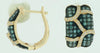 1.22CT WHITE & BLUE DIAMOND 14K YELLOW GOLD MULTI ROW LEVERBACK HANGING EARRINGS