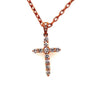 ESTATE .42CT DIAMOND 18KT ROSE GOLD 3D CLASSIC ROUND CROSS FLOATING PENDANT