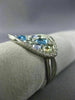 ESTATE 1.68CT DIAMOND & AAA EXTRA FACET MULTI GEM 14KT WHITE GOLD 3D OVAL RING