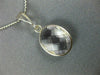 ESTATE AAA CRYSTAL 14KT WHITE GOLD 3D CLASSIC BEZEL OVAL PENDANT