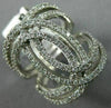 ESTATE LARGE .88CT DIAMOND 14KT WHITE GOLD 3D DOUBLE ROW LOVE KNOT INFINITY RING
