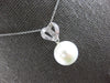 ESTATE .55CT DIAMOND & AAA PEARL 14K WHITE GOLD HEART SHAPE FUN FLOATING PENDANT