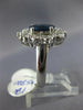 ESTATE LARGE 3.58CT DIAMOND & AAA SAPPHIRE 18K WHITE GOLD FLOWER ENGAGEMENT RING