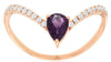 .49CT DIAMOND & AAA AMETHYST 14KT ROSE GOLD 3D PEAR SHAPE & ROUND BUTTERFLY RING