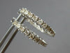 ESTATE .95CT DIAMOND 18KT WHITE GOLD 3D INSIDE OUT HUGGIE HOOP HANGING EARRINGS