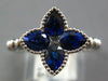 1.03CT DIAMOND & AAA SAPPHIRE 18KT WHITE GOLD PRINCESS & PEAR SHAPE FLOWER RING