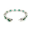 LARGE 19.40CT DIAMOND & AAA EMERALD 18K 2 TONE GOLD 3D ETERNITY TENNIS BRACELET