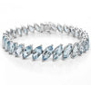 LARGE 25.16CT AAA AQUAMARINE 14KT WHITE GOLD 3D MARQUISE SHAPE TENNIS BRACELET