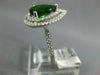 LARGE 2.15CT DIAMOND & AAA RUSSALITE 14KT WHITE GOLD PEAR SHAPE ENGAGEMENT RING