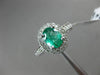 WIDE 1.30CT DIAMOND & AAA EMERALD 14KT WHITE GOLD OVAL HALO ENGAGEMENT RING 2453