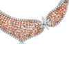 EXTRA LARGE 28.65CT WHITE & PINK DIAMOND 18K WHITE GOLD FLOWER COCKTAIL NECKLACE