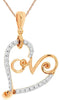 ESTATE .17CT DIAMOND 14KT ROSE GOLD 3D OPEN SIDEWAY HEART FUN FLOATING PENDANT