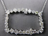 EXTRA LARGE & LONG 3.93CT DIAMOND 14KT WHITE GOLD OPEN RECTANGULAR LOVE NECKLACE