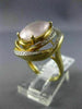 ESTATE 4.43CT DIAMOND & AAA OVAL PINK QUARTZ 14KT YELLOW GOLD 3D FLOWER FUN RING