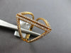ESTATE LARGE .34CT DIAMOND 18KT ROSE GOLD 3D DOUBLE BAR TRIANGULAR FUN LOVE RING