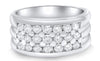 WIDE 1.07CT DIAMOND 14KT WHITE GOLD 3 ROW SHARED PRONG CHANNEL ANNIVERSARY RING