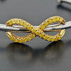 LARGE .97CT WHITE FANCY YELLOW DIAMOND 18KT 2 TONE GOLD INFINITY BANGLE BRACELET