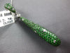 LARGE 11.46CT DIAMOND & AAA TSAVORITE 18K WHITE GOLD ELONGATED TEAR DROP PENDANT