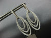 EXTRA LARGE 2.0CT DIAMOND 14KT WHITE GOLD DOUBLE OVAL TEAR DROP HANGING EARRINGS
