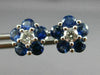 ESTATE 1.76CT DIAMOND & AAA SAPPHIRE 18KT WHITE GOLD 3D CLUSTER FLOWER EARRINGS