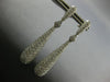 LARGE 4.74CT DIAMOND 14K WHITE GOLD ELONGATED TEAR DROP CLASSIC HANGING EARRINGS