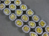 LARGE 20.24CT WHITE & FANCY YELLOW DIAMOND 18KT TWO TONE GOLD 3D TENNIS BRACELET