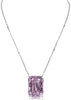 EXTRA LARGE 100.95CT DIAMOND & AAA KUNZITE 18KT WHITE GOLD 3D SOLITAIRE NECKLACE