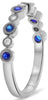 .27CT DIAMOND & AAA SAPPHIRE 14KT WHITE GOLD 3D ROUND FILIGREE ANNIVERSARY RING