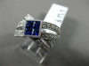 ESTATE LARGE 1.58CT DIAMOND & SAPPHIRE 14KT WHITE GOLD 3D CRISS CROSS LOVE RING