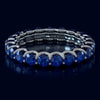3.10CT AAA SAPPHIRE 14KT WHITE GOLD CLASSIC SHARED PRONG ETERNITY LOVE FUN RING
