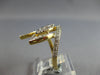 LARGE .82CT DIAMOND 14K YELLOW GOLD 3D CLUSTER INVISIBLE DOUBLE LEAF FUN RING