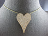 LARGE 2.50CT DIAMOND 14KT YELLOW GOLD 3D PAVE CLASSIC HEART SHAPE LOVE NECKLACE
