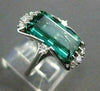 ESTATE LARGE 4.40CT DIAMOND & AAA TOURMALINE 18KT WHITE GOLD RING AMAZING #22084