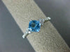 ESTATE .90CT DIAMOND & AAA CUSHION CUT BLUE TOPAZ 14KT WHITE GOLD FUN LOVE  RING