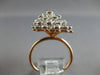 EXTRA LARGE .94CT DIAMOND 14KT WHITE & ROSE GOLD CLUSTER BEZEL FLOWER FUN RING